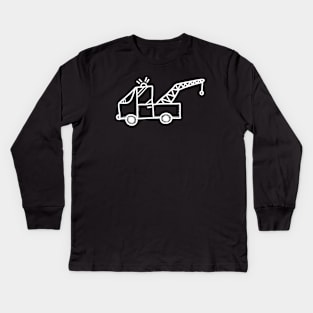 Tow Truck Hand Drawn Kids Long Sleeve T-Shirt